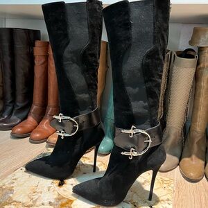 39 Cesare Paciotti suede stiletto heel knee high, boots, 1 of a kind